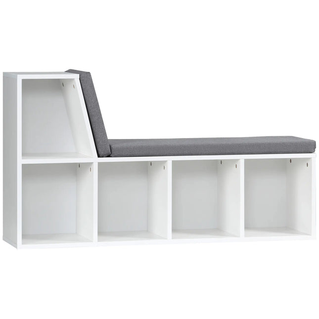 Multi-Purpose Bookshelf with 5 Cubes and Reading Nook – Grey