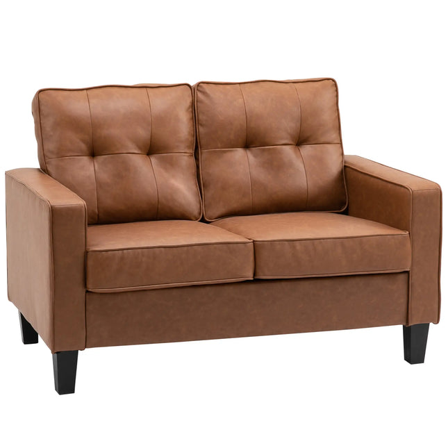 Executive Faux Leather Loveseat – Walnut Brown