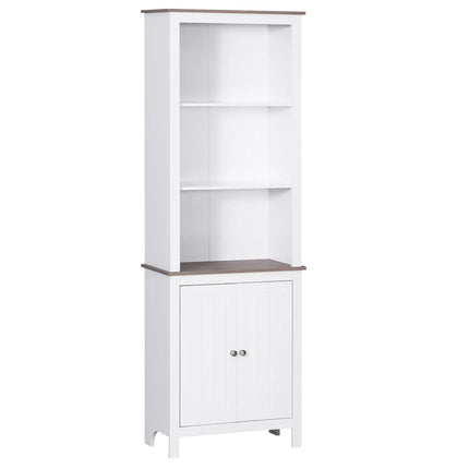 69” Bathroom Storage Cabinet with Double Door Cupboard – White