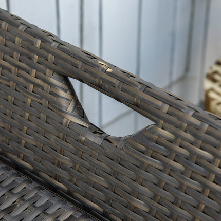 2-In-1 Outdoor Patio Rattan Wicker Storage Bench – Beige