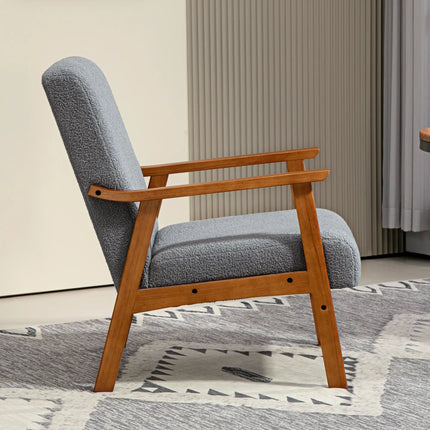 Living Room Boucle Accent Chair - Grey