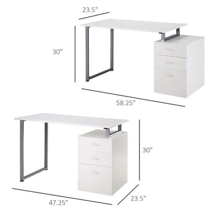 Modern Executive Computer and Office Desk (White) - Toronto Liquidation Warehouse