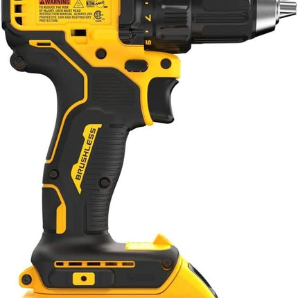 DEWALT 20V MAX Brushless 1/2 in. Cordless Compact Drill Driver Kit, Ratcheting Chuck, LED - DCD793D1