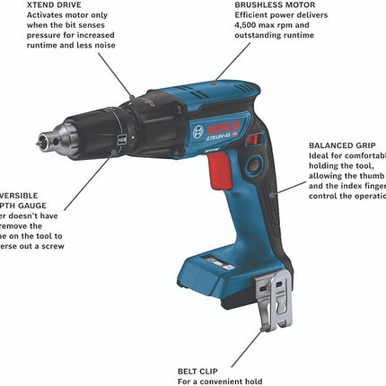 BOSCH GTB18V-45N 18V Brushless 1/4 in. Hex Screwgun - GTB18V-45N