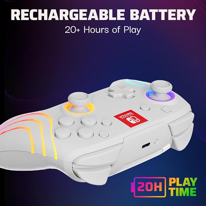 PDP Afterglow Wave Wireless Pro Controller with Full Motion for Nintendo Switch - White - Toronto Liquidation Company