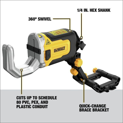 DEWALT IMPACT CONNECT PVC/PEX Pipe Cutter Attachment - DWAPVCIR