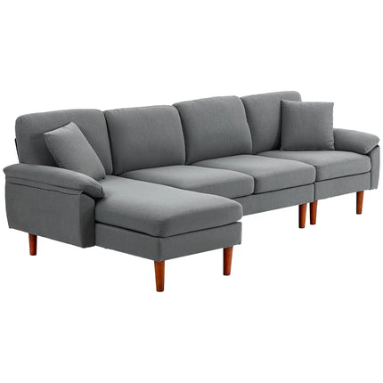 L-Shaped Sectional Sofa with Changeable Chaise Lounge – Dark Grey