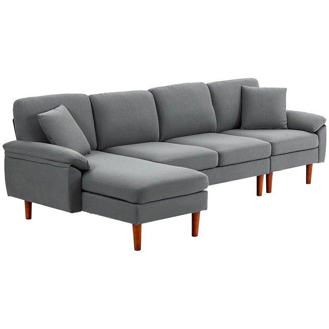 L-Shaped Sectional Sofa with Changeable Chaise Lounge – Dark Grey