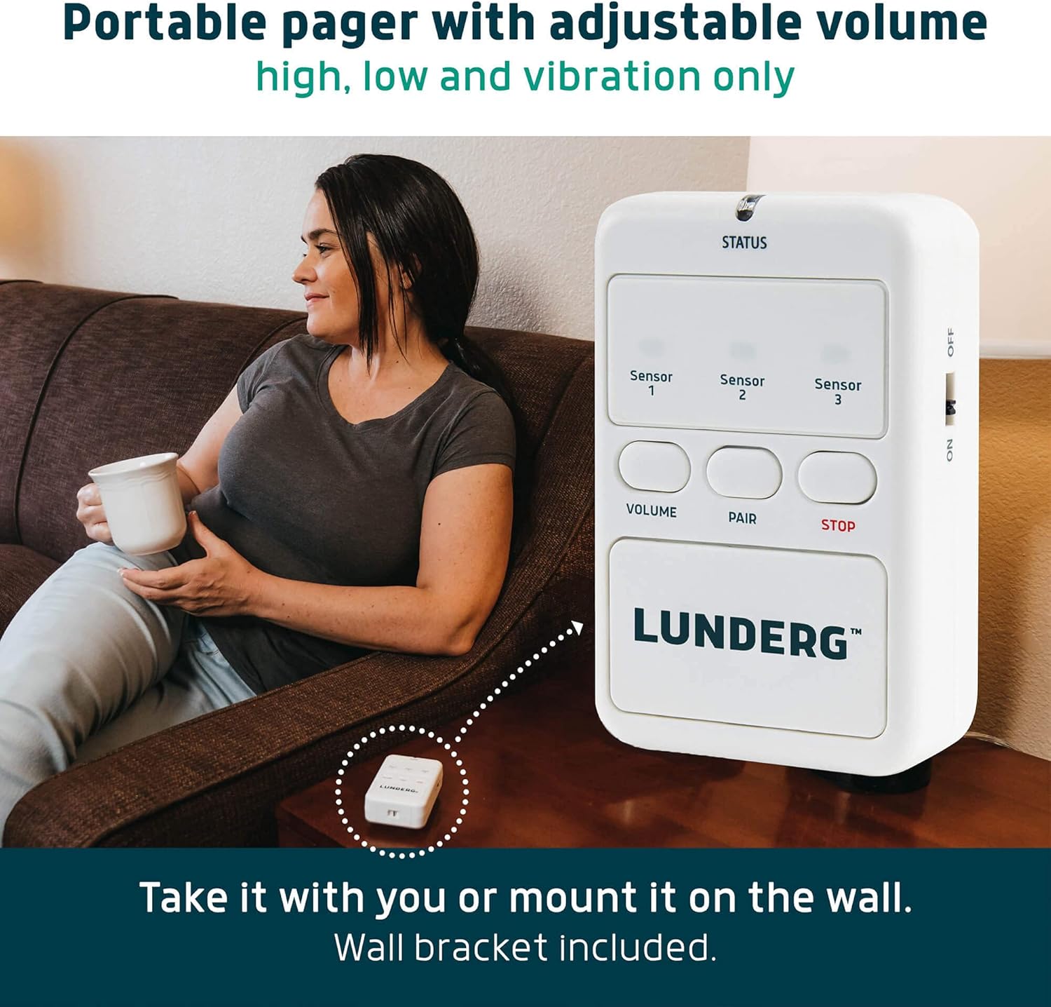 Lunderg Early Alert Bed Alarm for Elderly Adults - Wireless Sensor Pad & Pager - Toronto Liquidation Company