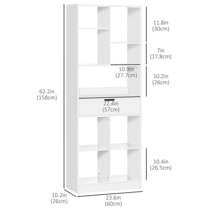 Modern Tall Bookshelf with Drawer