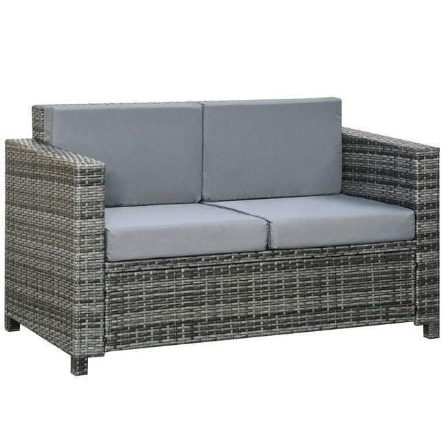Rattan Wicker Outdoor Patio Loveseat – Grey - Toronto Liquidation Company