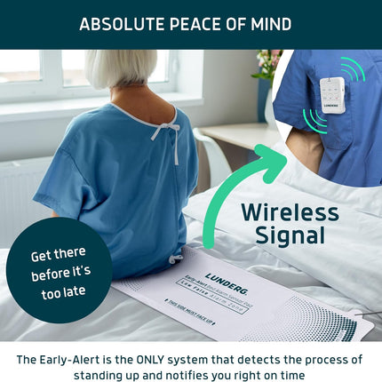 Lunderg Early Alert Bed Alarm for Elderly Adults - Wireless Sensor Pad & Pager