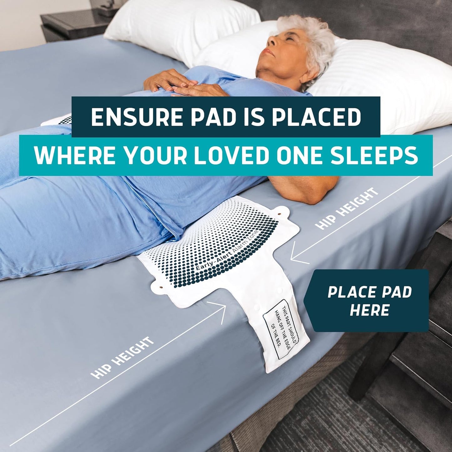 Lunderg Early Alert Bed Alarm for Elderly Adults - Wireless Sensor Pad & Pager - Toronto Liquidation Company