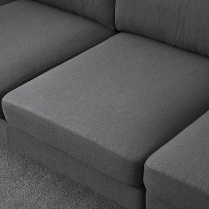 L-Shaped Sectional Sofa with Changeable Chaise Lounge – Dark Grey