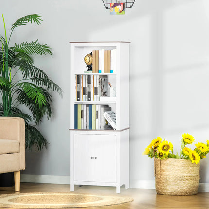 69” Bathroom Storage Cabinet with Double Door Cupboard – White