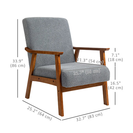 Living Room Boucle Accent Chair - Grey