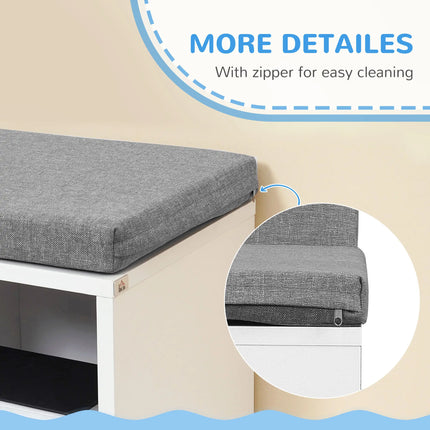 Multi-Purpose Bookshelf with 5 Cubes and Reading Nook – Grey