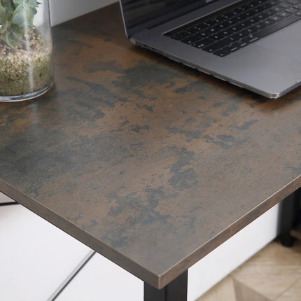 L-Shaped Office Desk with 2 Shelves – Brown