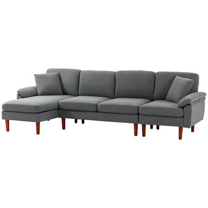 L-Shaped Sectional Sofa with Changeable Chaise Lounge – Dark Grey