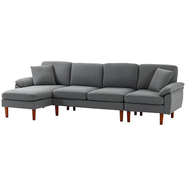 L-Shaped Sectional Sofa with Changeable Chaise Lounge – Dark Grey