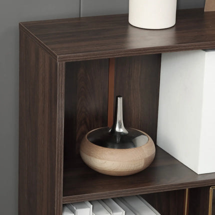 Classic Square Low Bookshelf - Dark Brown