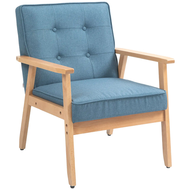 Modern Tufted Armchair – Ocean Blue