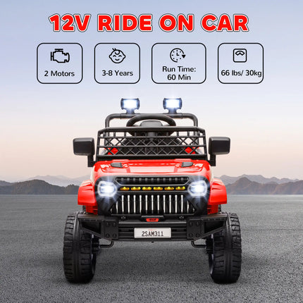 12V Battery Powered Ride on Electric Car for Kids with Remote Control and Headlights