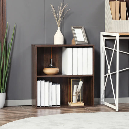 Classic Square Low Bookshelf - Dark Brown