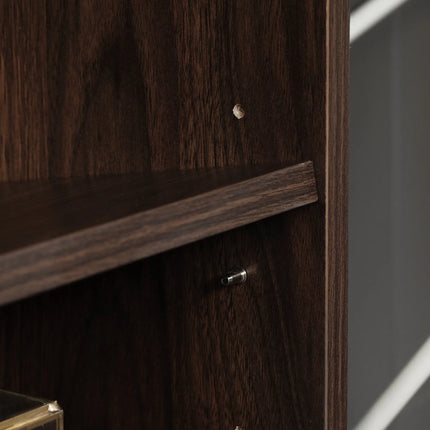 Classic Square Low Bookshelf - Dark Brown