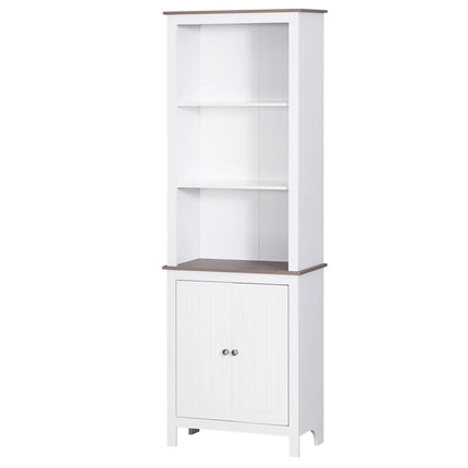 69” Bathroom Storage Cabinet with Double Door Cupboard – White
