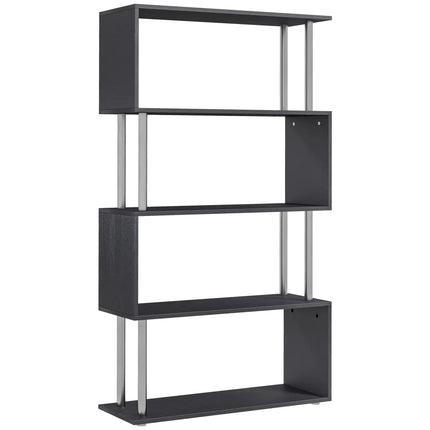 5-Tier S-Shaped Bookshelf – Black