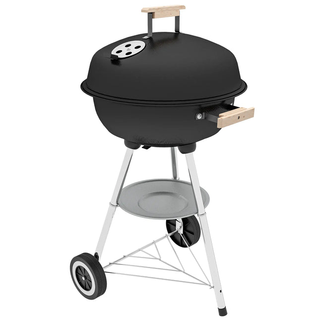 Round Portable Charcoal BBQ Grill with Wheels