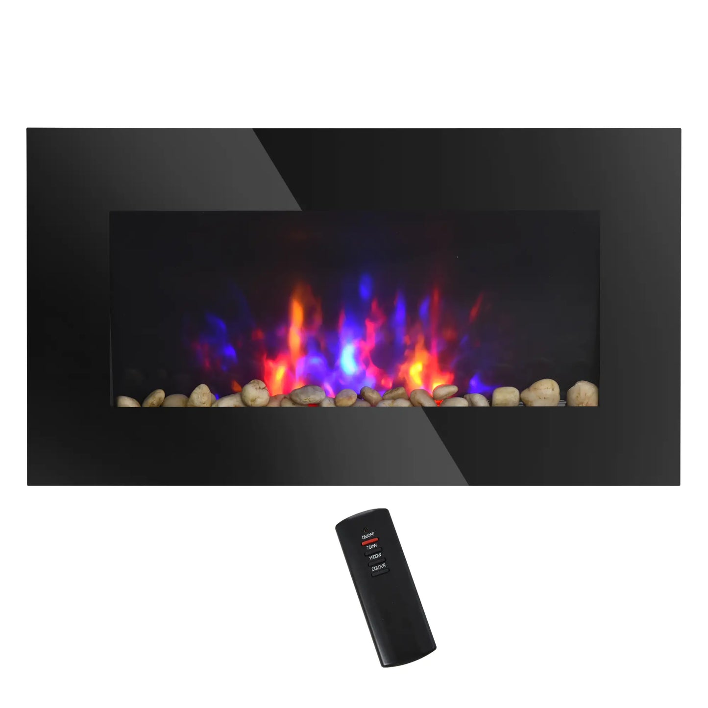 1500W Wall Mounted LED Multi-Color Electric Fireplace Heater With Remote Control - Toronto Liquidation Company