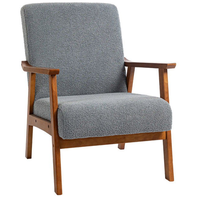 Living Room Boucle Accent Chair - Grey