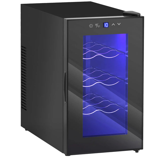 8 Bottle Wine Cooler Refrigerator with Temperature Control – Black