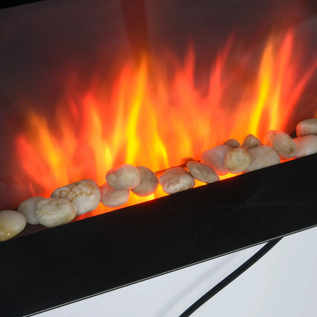 1500W Wall Mounted LED Multi-Color Electric Fireplace Heater With Remote Control