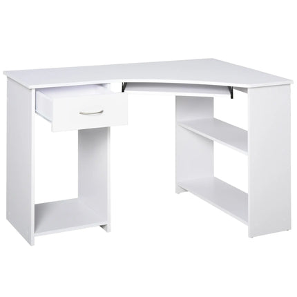 Modern Compact Corner Office Desk – White