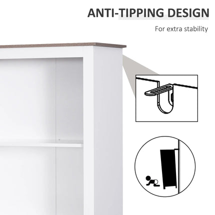 69” Bathroom Storage Cabinet with Double Door Cupboard – White