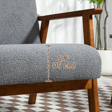 Living Room Boucle Accent Chair - Grey