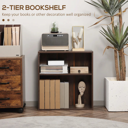Classic Square Low Bookshelf - Dark Brown