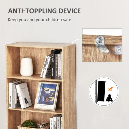5-Tier Adjustable Bookshelf – Light Brown
