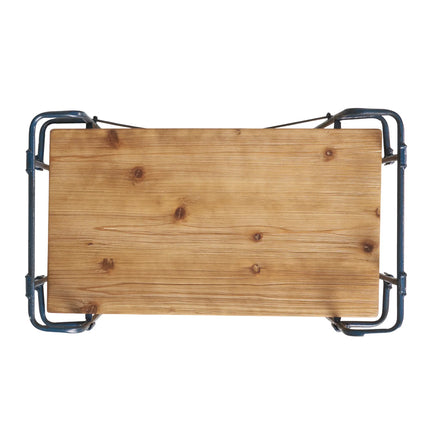 Industrial 3-Shelf Iron Frame Firwood Bookshelf - Wood Brown