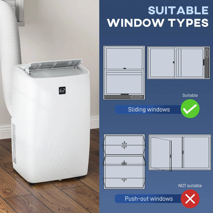 12000 BTU Portable Air Conditioner with Dehumidifier - White