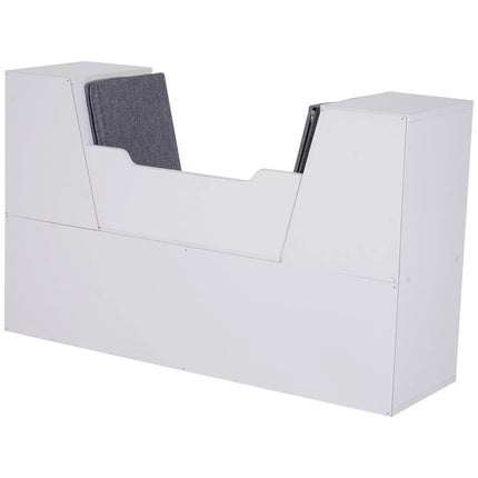 Modern 6 Shelf Modular Bench and Bookcase - White