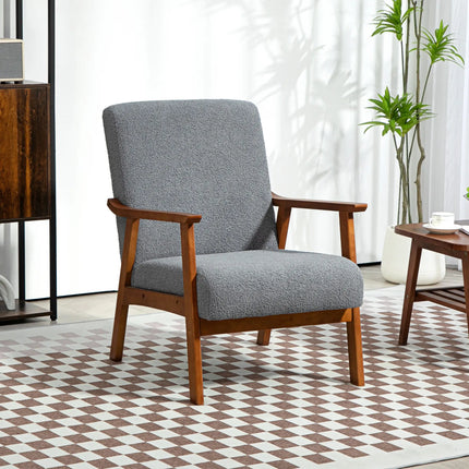 Living Room Boucle Accent Chair - Grey