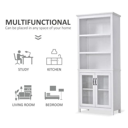 Classic Farmhouse Bookshelf and Cabinet | White - Toronto Liquidation Warehouse