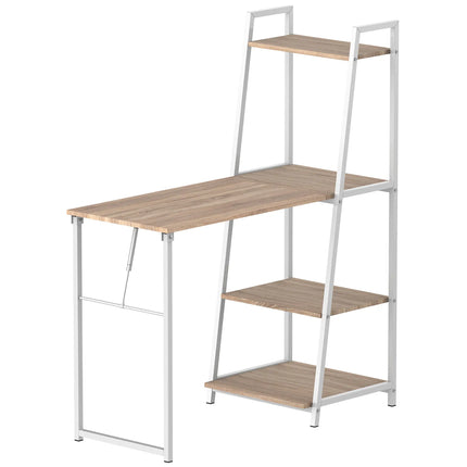 Folding Ladder Computer and Office Desk – White