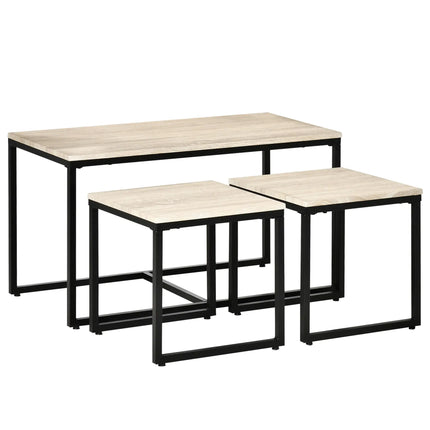 Nesting Coffee Table Set of 3 – Natural Wood