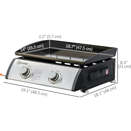 Portable Flat Table Top Propane Grill and Griddle