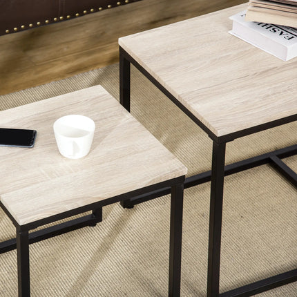 Nesting Coffee Table Set of 3 – Natural Wood